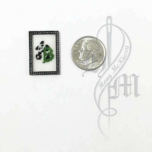 Petit point Panda with Name Initial B w/ Black wooden frame